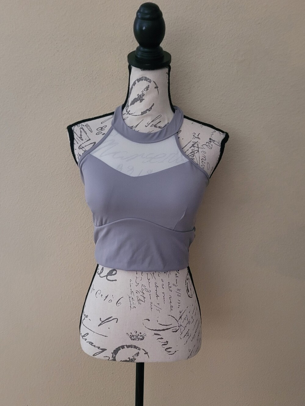 High-Neck Mesh Crop Top